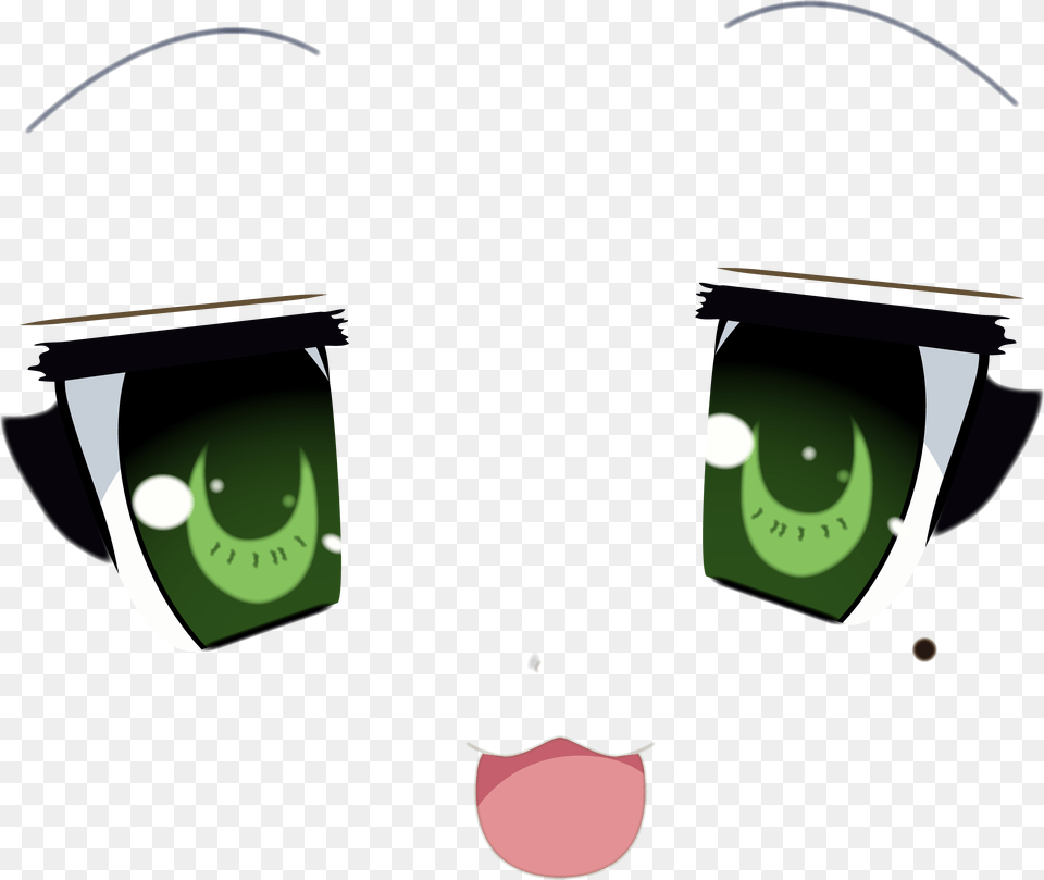 Anime Face Transparent, Green, Art, Graphics, Publication Png