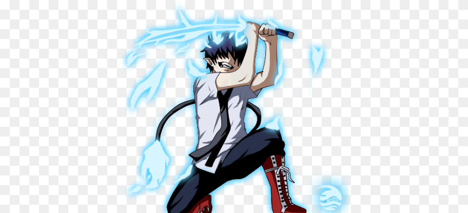 Anime Fanart And Ao No Exorcist Anime Sword Character, Book, Comics, Publication, Person Png