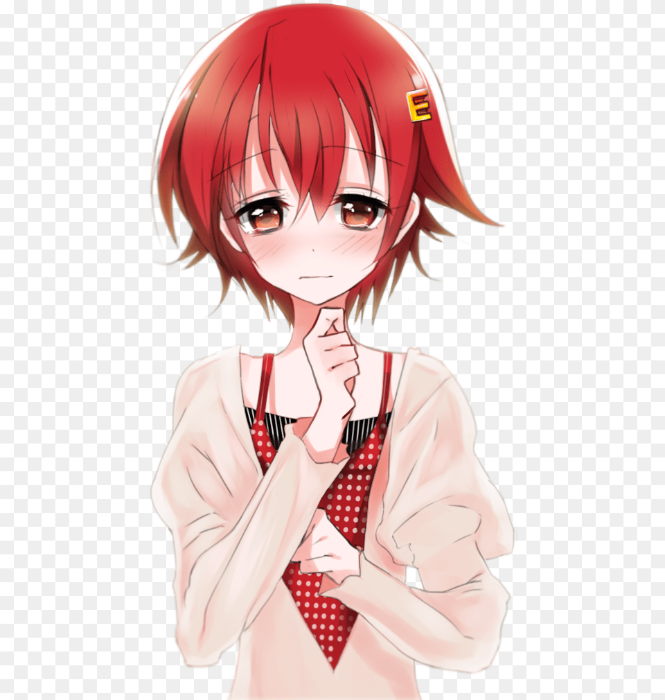 Anime Farm Girl Red Hair, Accessories, Tie, Publication, Person Free Png Download