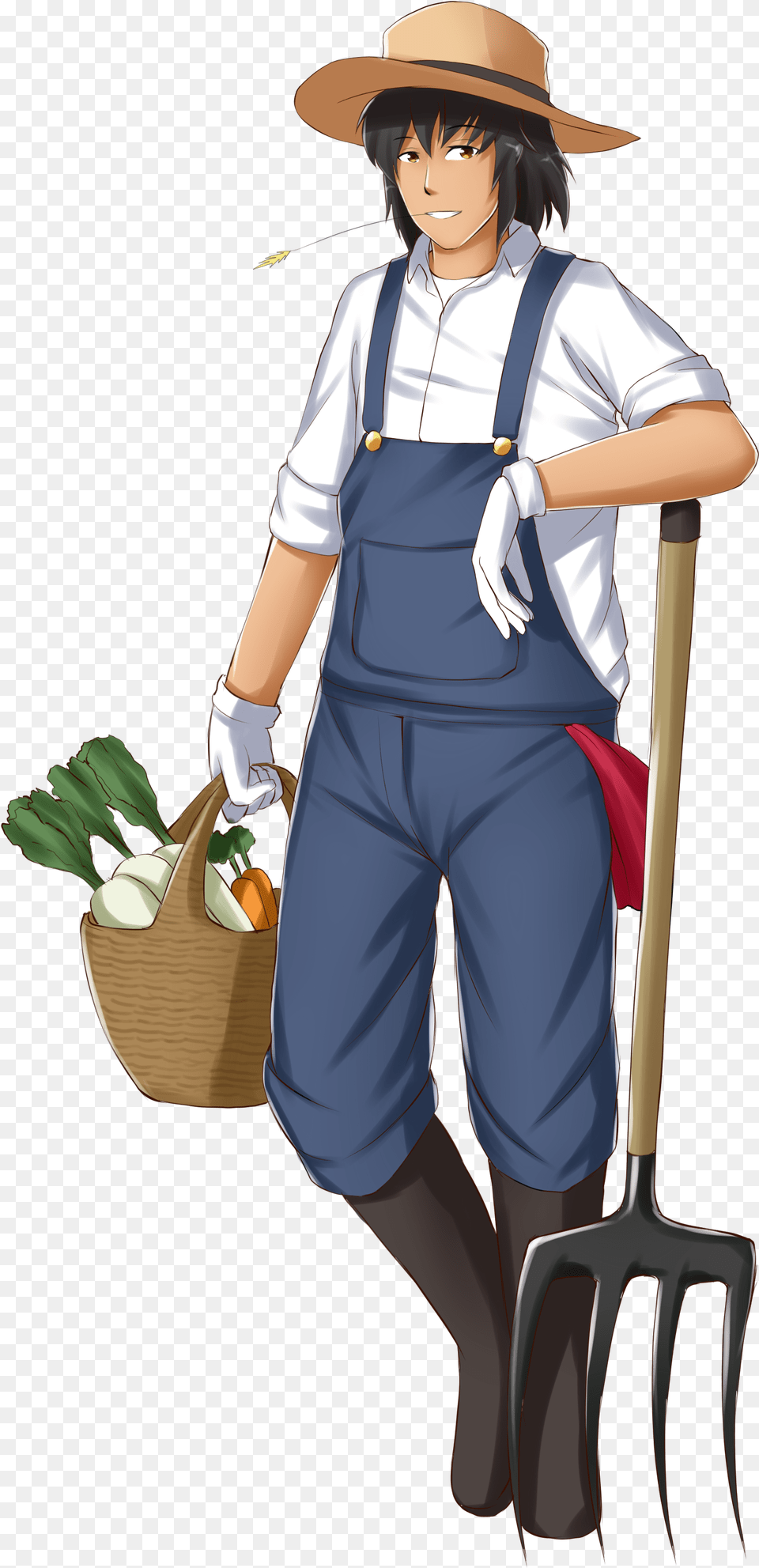 Anime Farmer, Outdoors, Nature, Garden, Adult Free Png