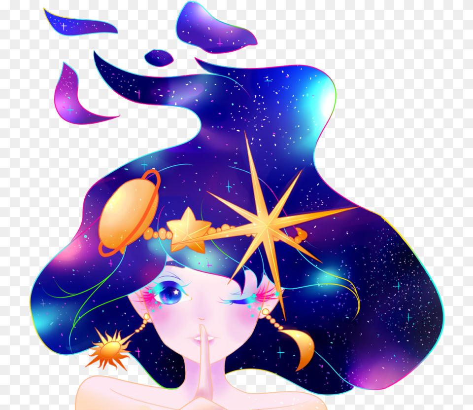 Anime Galaxy Girl Adult, Female, Person, Woman Free Transparent Png