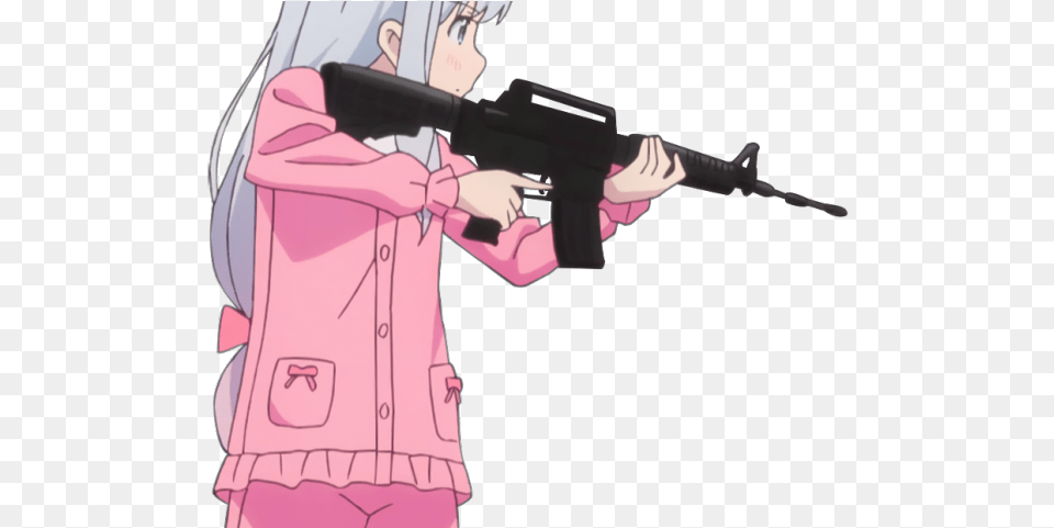 Anime Girl, Book, Comics, Firearm, Gun Png