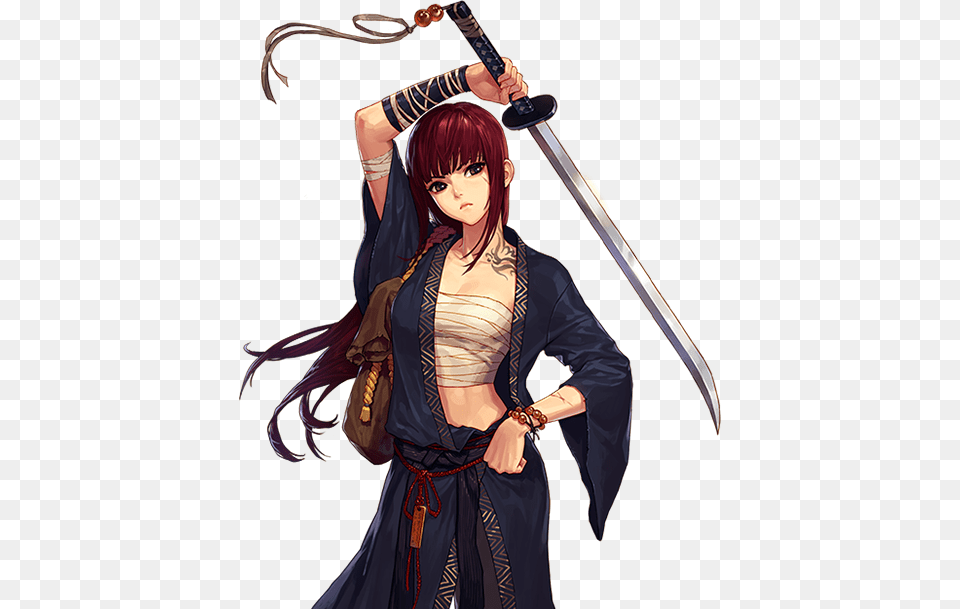 Anime Girl, Adult, Weapon, Sword, Person Png