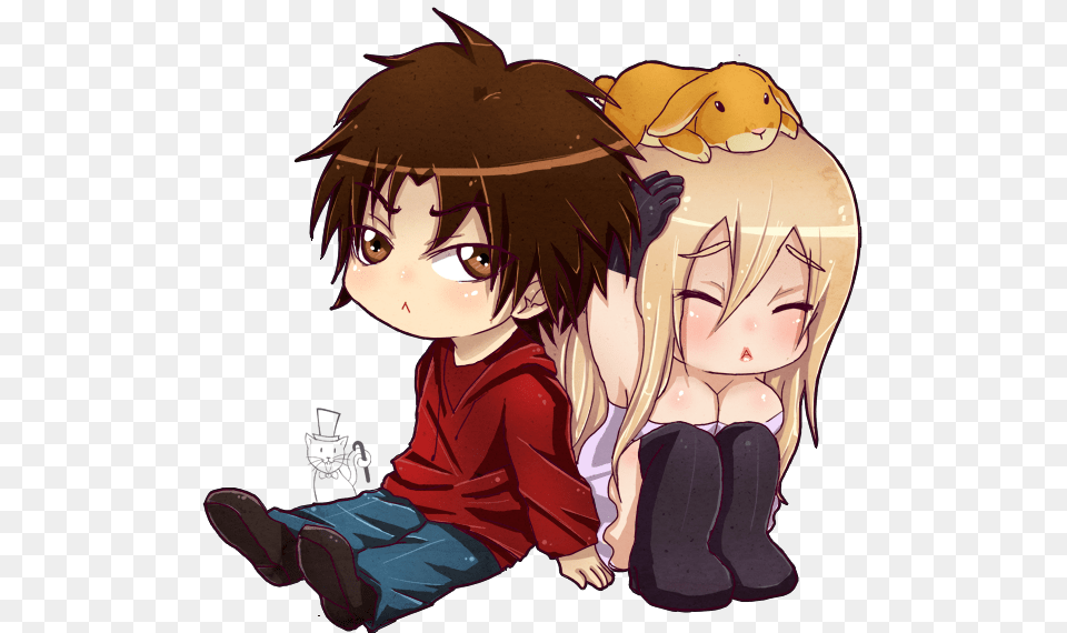 Anime Girl And Boy Hugging Pictures And Cliparts Chibi Anime Girl And Boy, Book, Comics, Publication, Baby Free Png
