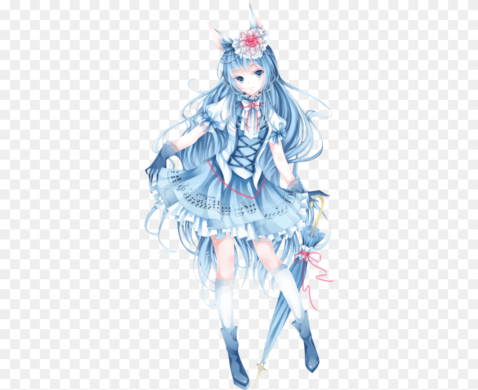 Anime Girl And Manga Image Render Anime Girl Blue, Book, Comics, Publication, Person Free Transparent Png