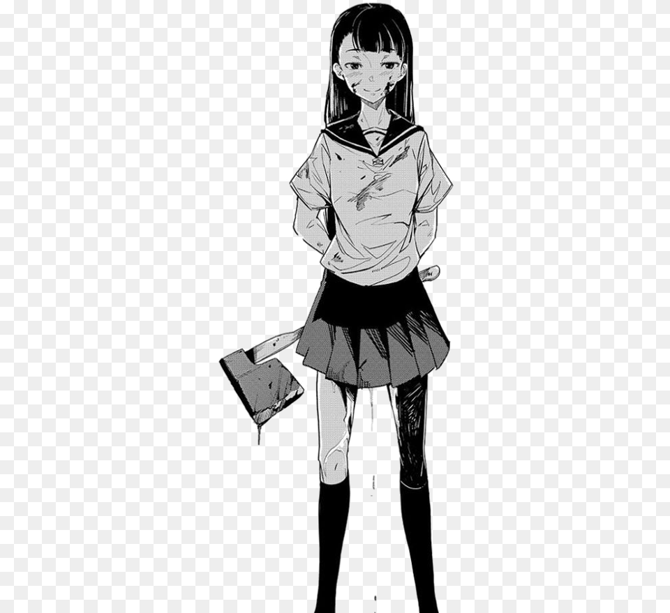 Anime Girl Black And White Blood, Book, Comics, Publication, Manga Png
