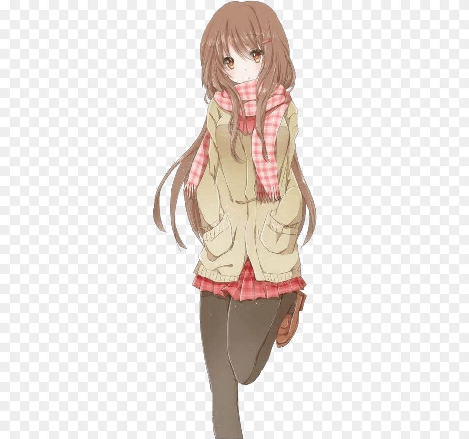 Anime Girl Brown Hair, Publication, Book, Comics, Adult Free Png Download