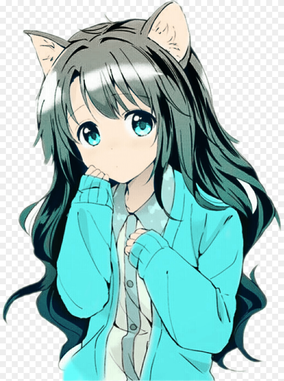 Anime Girl Cat Ears, Publication, Book, Comics, Adult Png Image