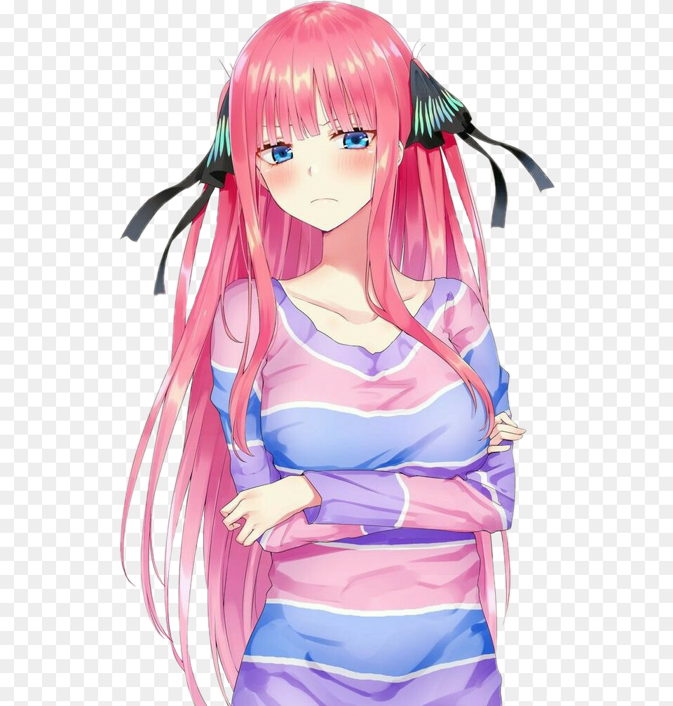 Anime Girl Cute Pinkhair Nino Nakanonino Gotoubun Go Toubun No Hanayome Nino, Publication, Book, Comics, Adult Png Image