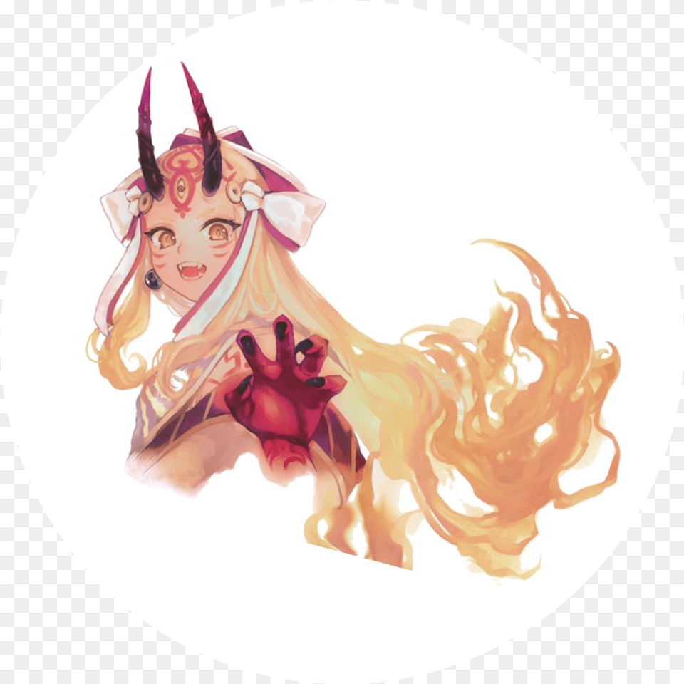 Anime Girl Demon Devil Yellow Red Hal Illustration, Adult, Art, Bride, Face Png Image