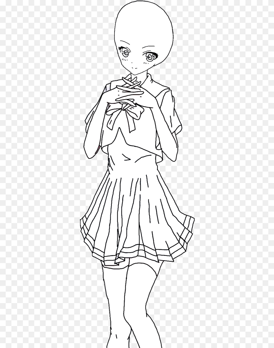 Anime Girl Drawing At Anime Girl In Dress Base, Book, Comics, Publication, Baby Free Png