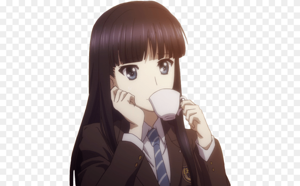 Anime Girl Drinking Tea, Woman, Publication, Person, Female Png