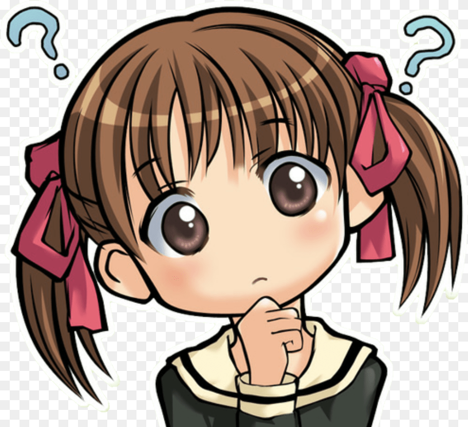 Anime Girl Face Confused, Book, Comics, Publication, Baby Free Png