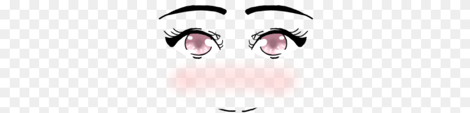 Anime Girl Face Pink Eyes Wblush Roblox Happy, Body Part, Mouth, Person, Smoke Pipe Free Png Download