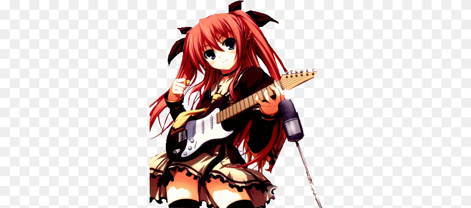 Anime Girl Gitarre Foto Fanpop Anime Girl Guitar Transparent, Book, Comics, Musical Instrument, Publication Free Png Download