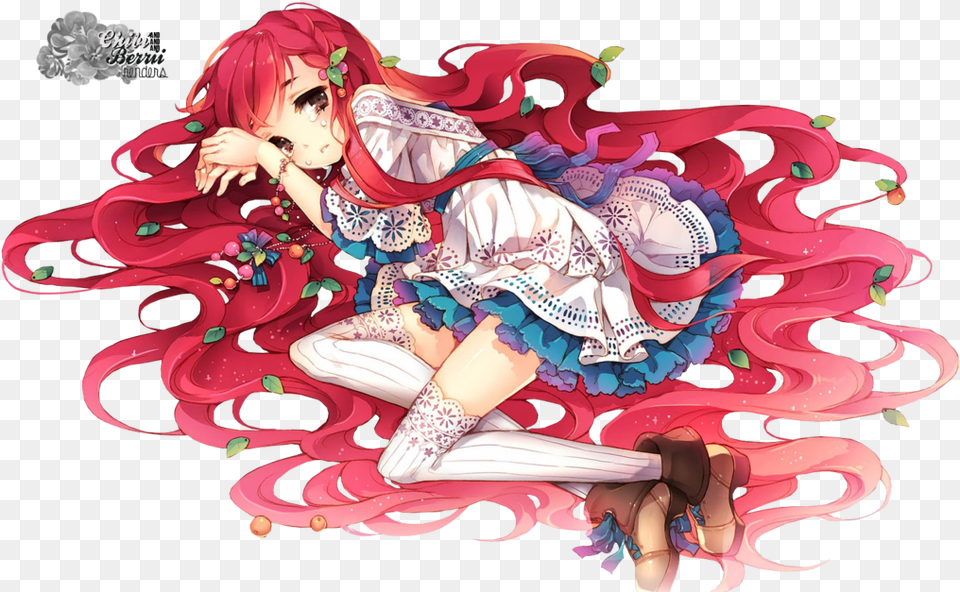 Anime Girl Laying Down, Book, Comics, Publication, Adult Png