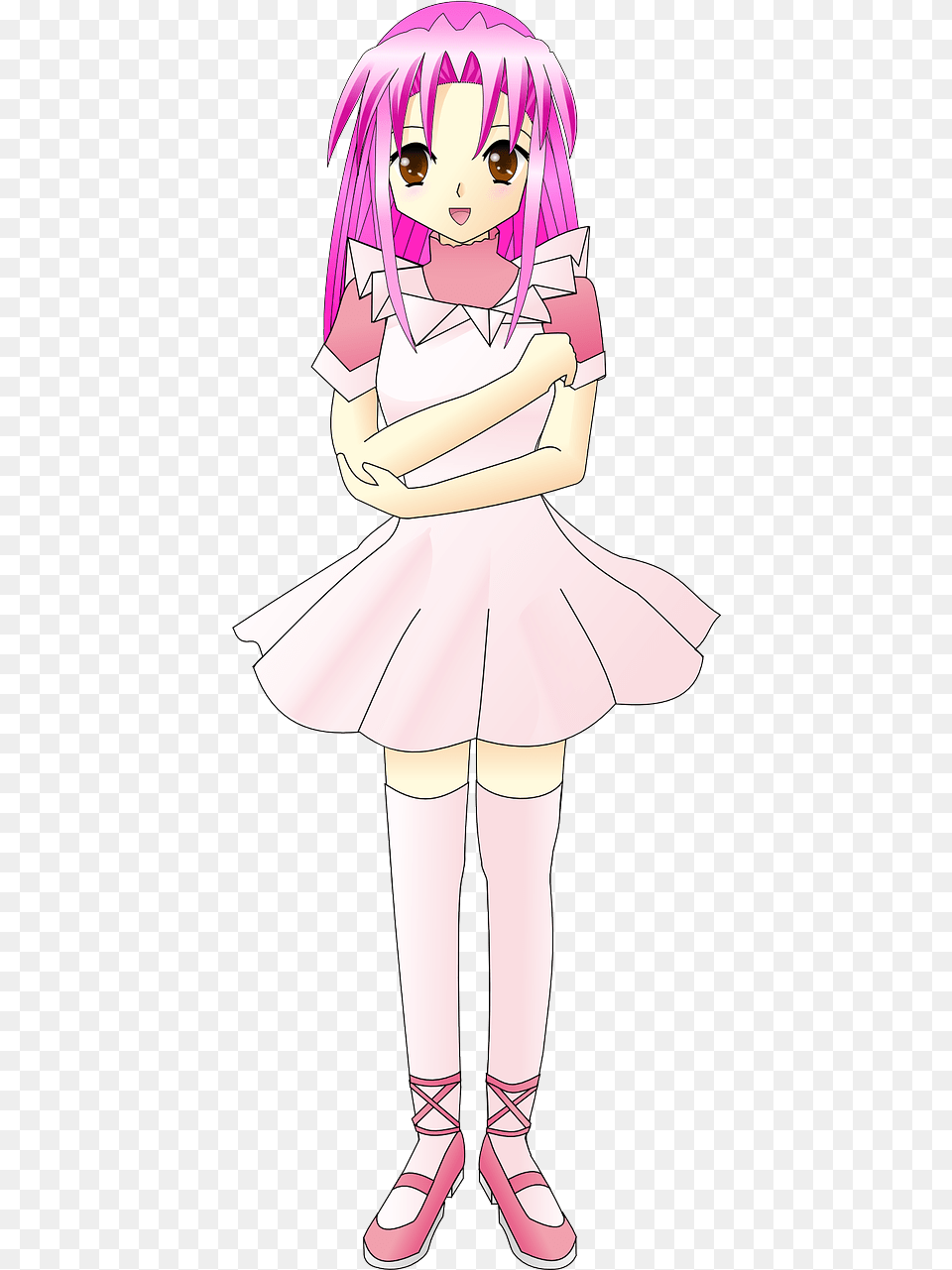 Anime Girl Pink Vector Graphic On Pixabay Annamae Girls With Pink Hair, Book, Publication, Comics, Female Free Transparent Png