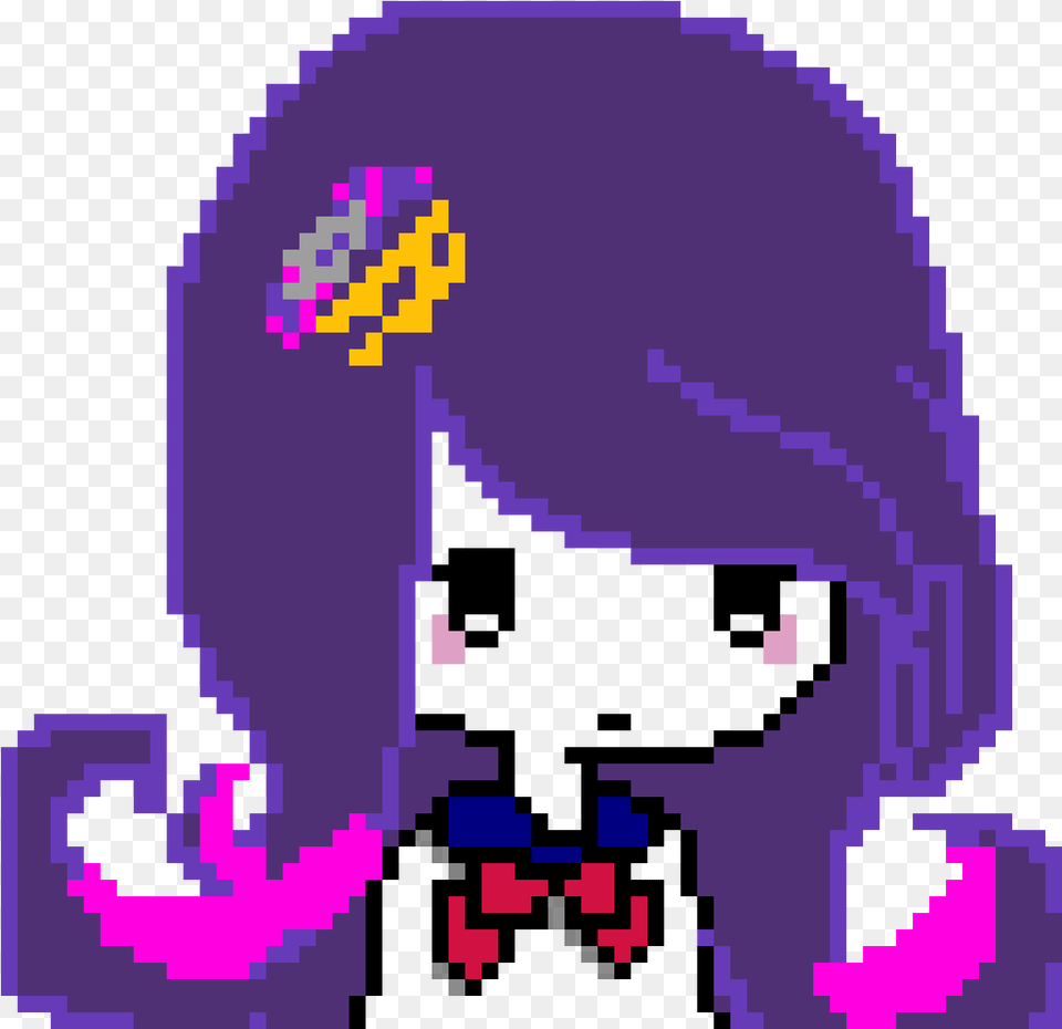 Anime Girl Pixel Art, Purple, Person, Face, Head Png Image