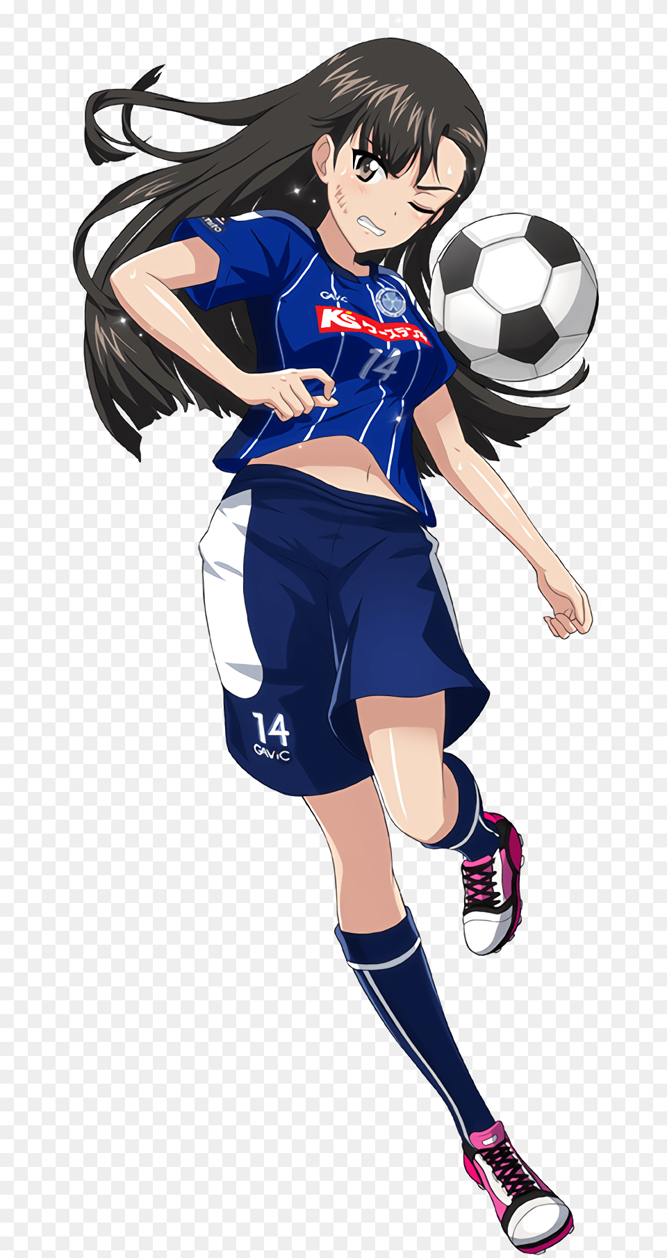 Anime Girl Playing Soccer Anime Girl Playing Soccer, Book, Comics, Publication, Adult Png