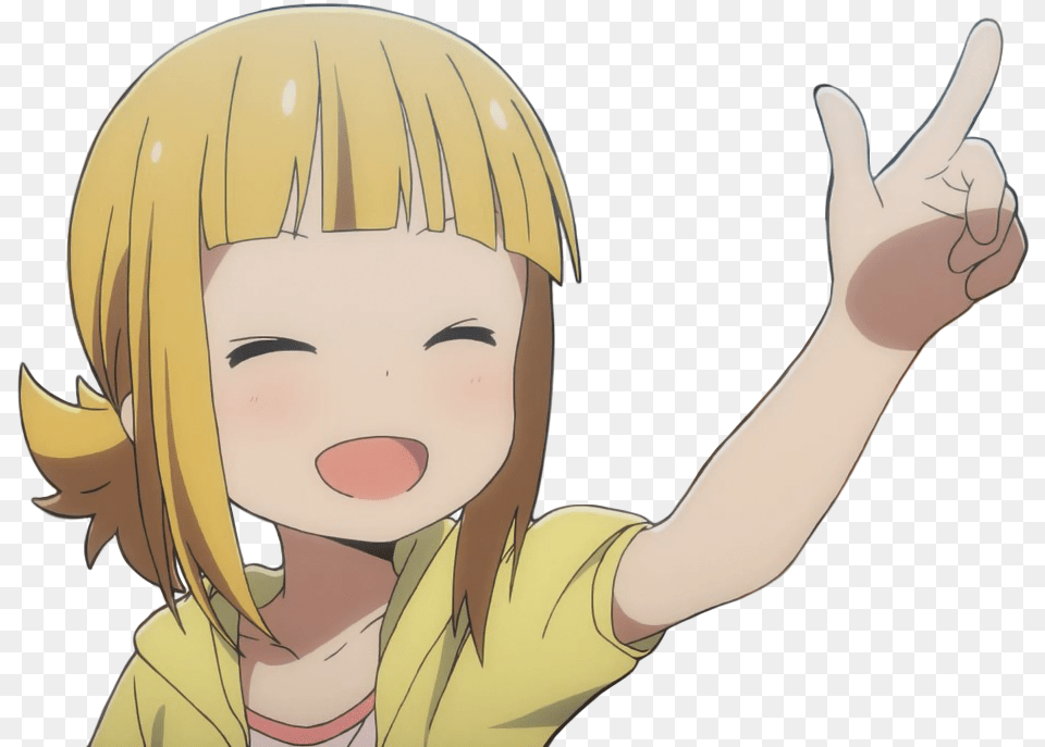 Anime Girl Pointing, Baby, Person, Face, Head Free Transparent Png