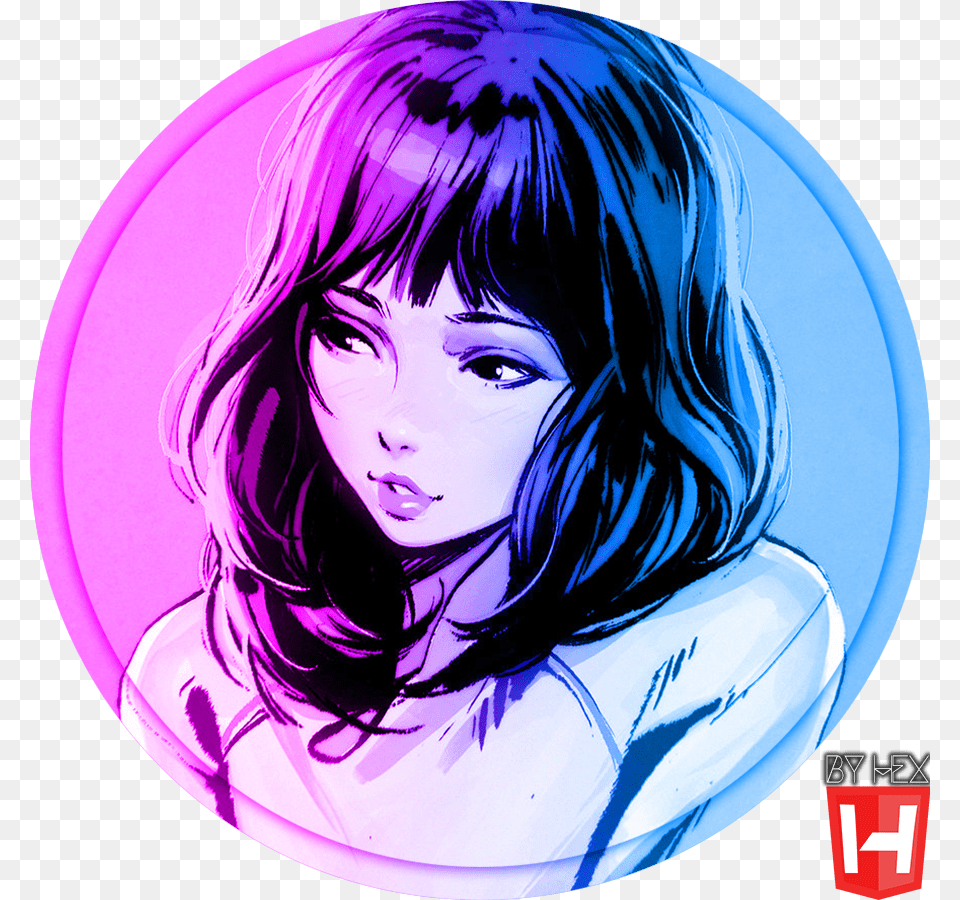 Anime Girl Purple Hair Brown Eyes Purple Hair Girl Art, Adult, Publication, Person, Woman Png Image