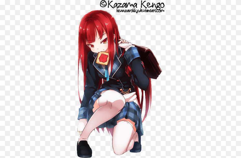Anime Girl Red Hair, Book, Comics, Publication, Adult Free Png