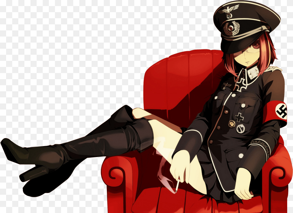 Anime Girl Sexy Nazi Anime Girl, Person, Captain, Officer, Adult Png