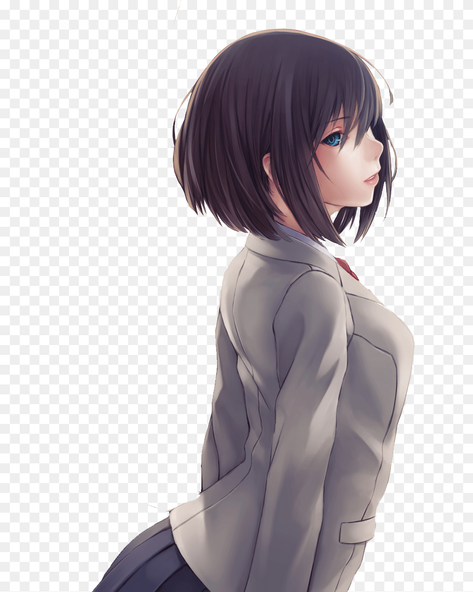 Anime Girl Short Hair Anime, Adult, Publication, Person, Female Png