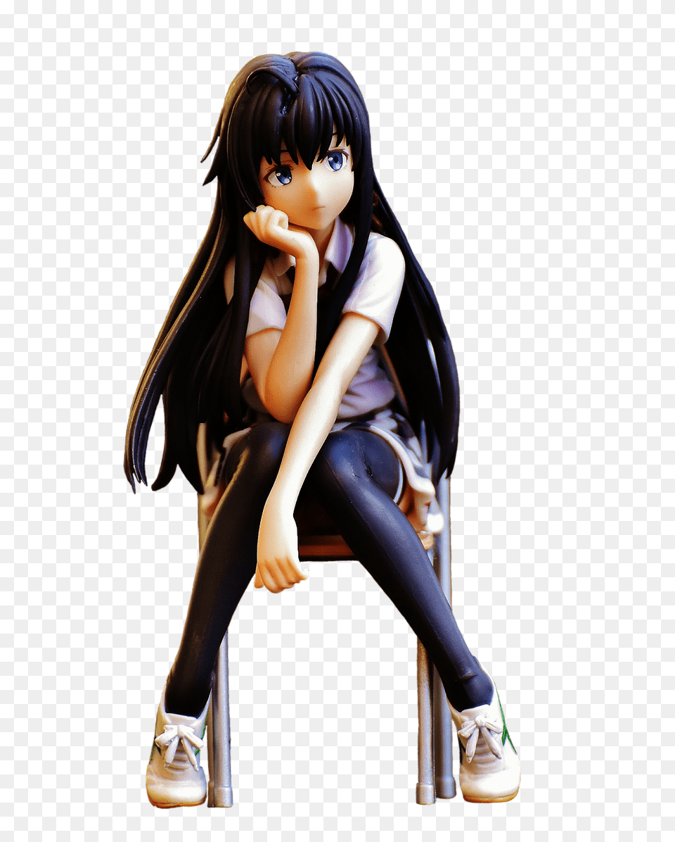Anime Girl Sitting Anime Girl Sitting Down, Book, Publication, Comics, Adult Free Png