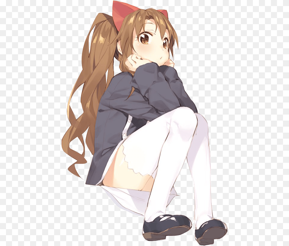 Anime Girl Sitting Loli Sitting, Publication, Book, Comics, Adult Free Transparent Png