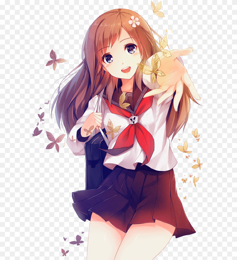 Anime Girl Transparent Hq High School Anime Girl, Publication, Book, Comics, Adult Png