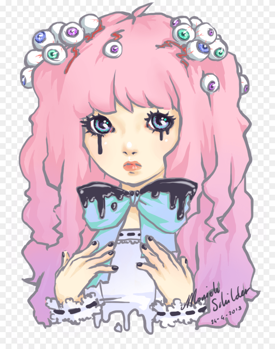 Anime Girl Tumblr Pastel Goth Girl, Book, Comics, Publication, Baby Png Image