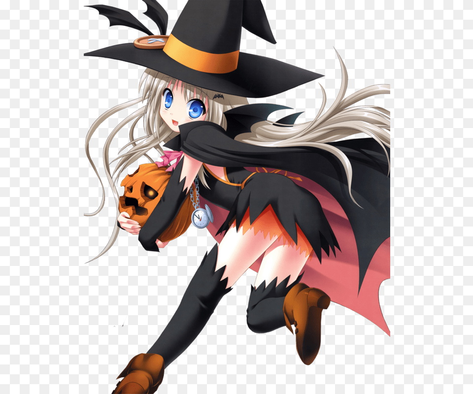 Anime Girl Witch Download Anime Girl Witch Render, Book, Comics, Publication, Adult Free Png