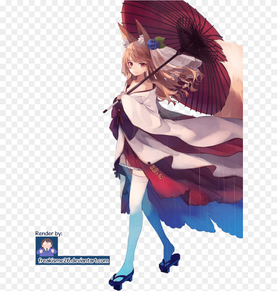 Anime Girl With An Umbrella, Book, Comics, Publication, Adult Png Image