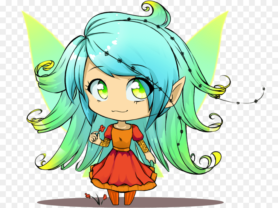 Anime Girl With Angel Wings Drawing Download Drawing Anime Chibi Fairy, Book, Comics, Publication, Baby Free Transparent Png