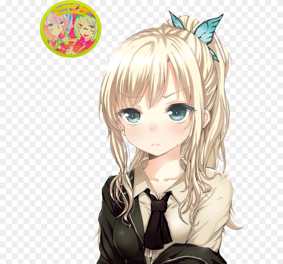 Anime Girl With Blond Hair, Publication, Book, Comics, Adult Free Png Download
