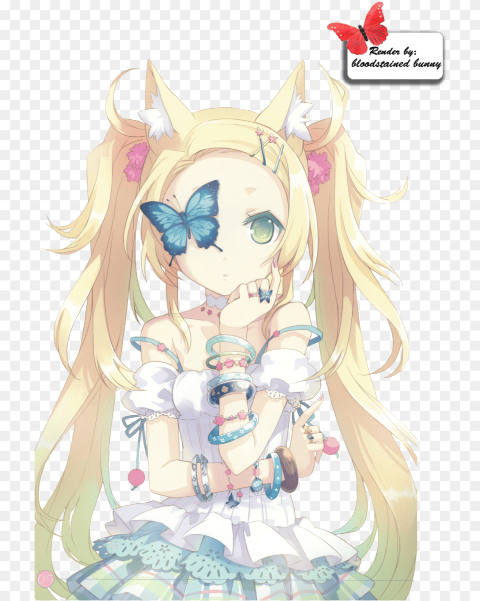 Anime Girl With Blond Hair Blond Anime Girls With Green Eyes, Book, Comics, Publication, Adult Png Image