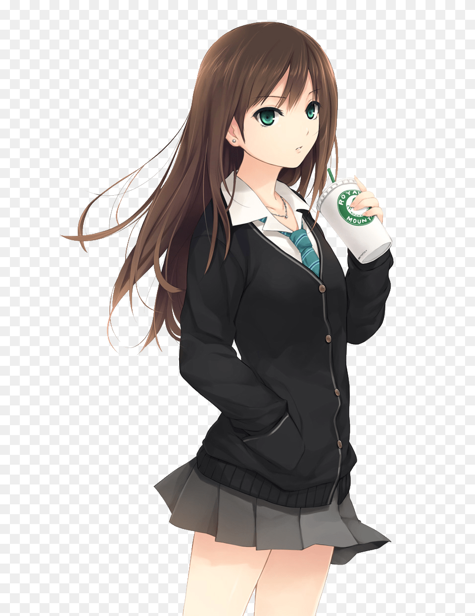 Anime Girl With Brown Hair 2 Brown Hair Female Anime Characters, Publication, Book, Comics, Adult Free Png