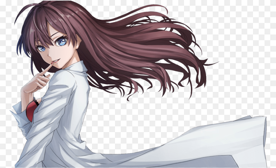 Anime Girl With Brown Hair And Blue Eyes, Publication, Book, Comics, Adult Png Image