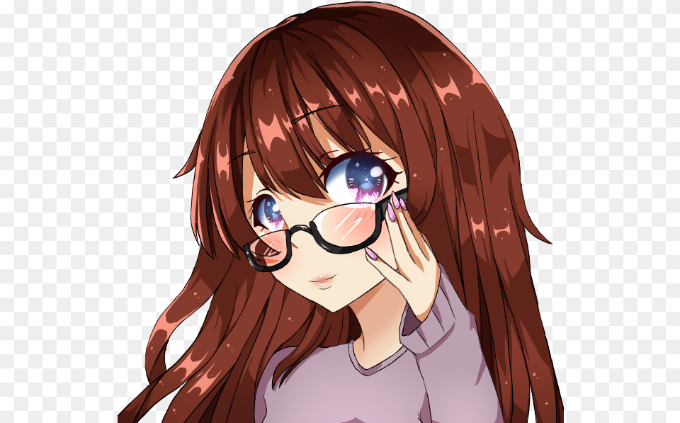 Anime Girl With Brown Hair And Glasses, Publication, Book, Comics, Adult Free Transparent Png