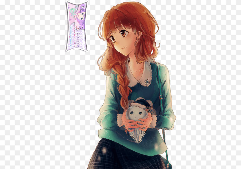 Anime Girl With Brown Hair Cute Anime Haired Extracted Brown Haired Anime Girl, Book, Comics, Publication, Adult Png