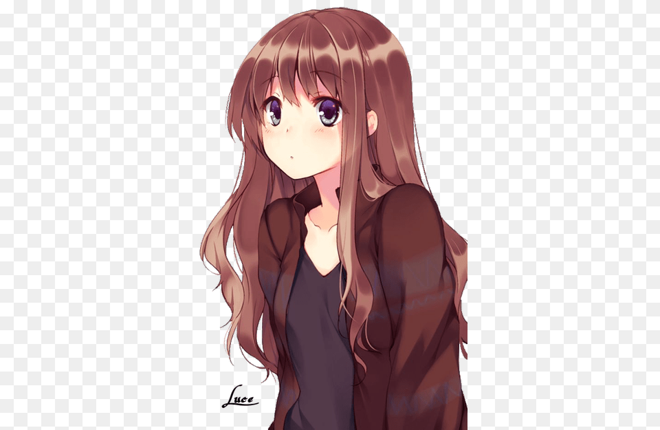 Anime Girl With Brown Hair Transparent, Publication, Book, Comics, Adult Png Image