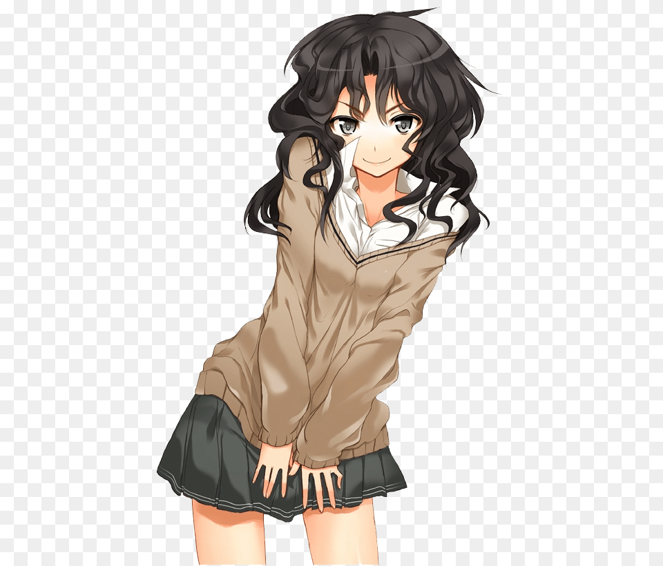 Anime Girl With Curly Hair, Publication, Book, Comics, Adult Png