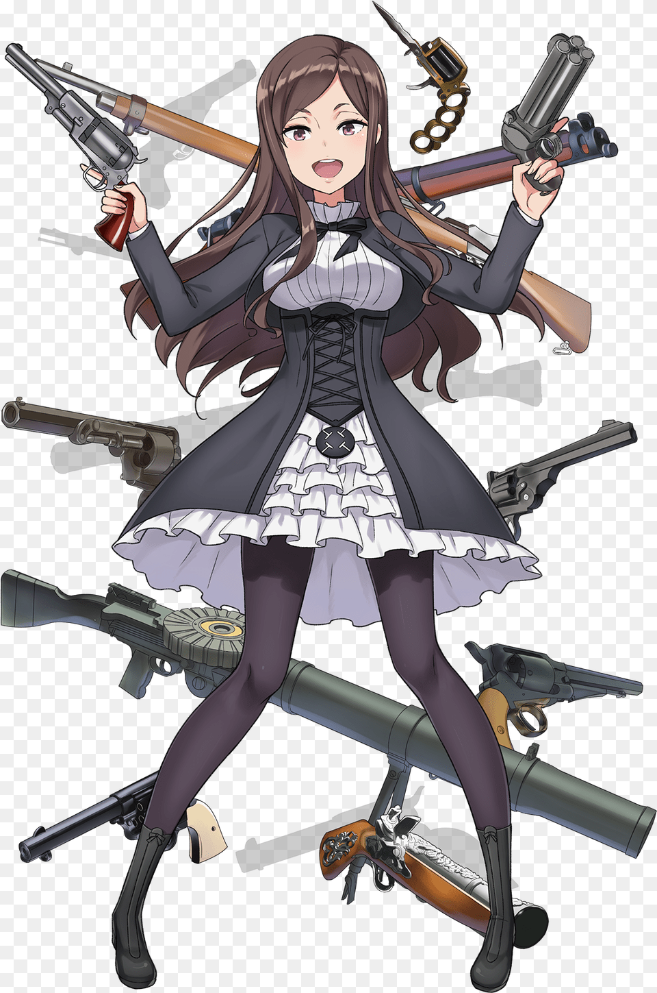 Anime Girl With Gun, Book, Comics, Publication, Weapon Free Png Download