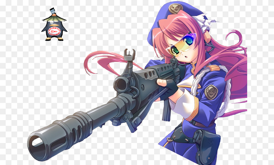 Anime Girl With Gun, Book, Comics, Publication, Weapon Free Transparent Png