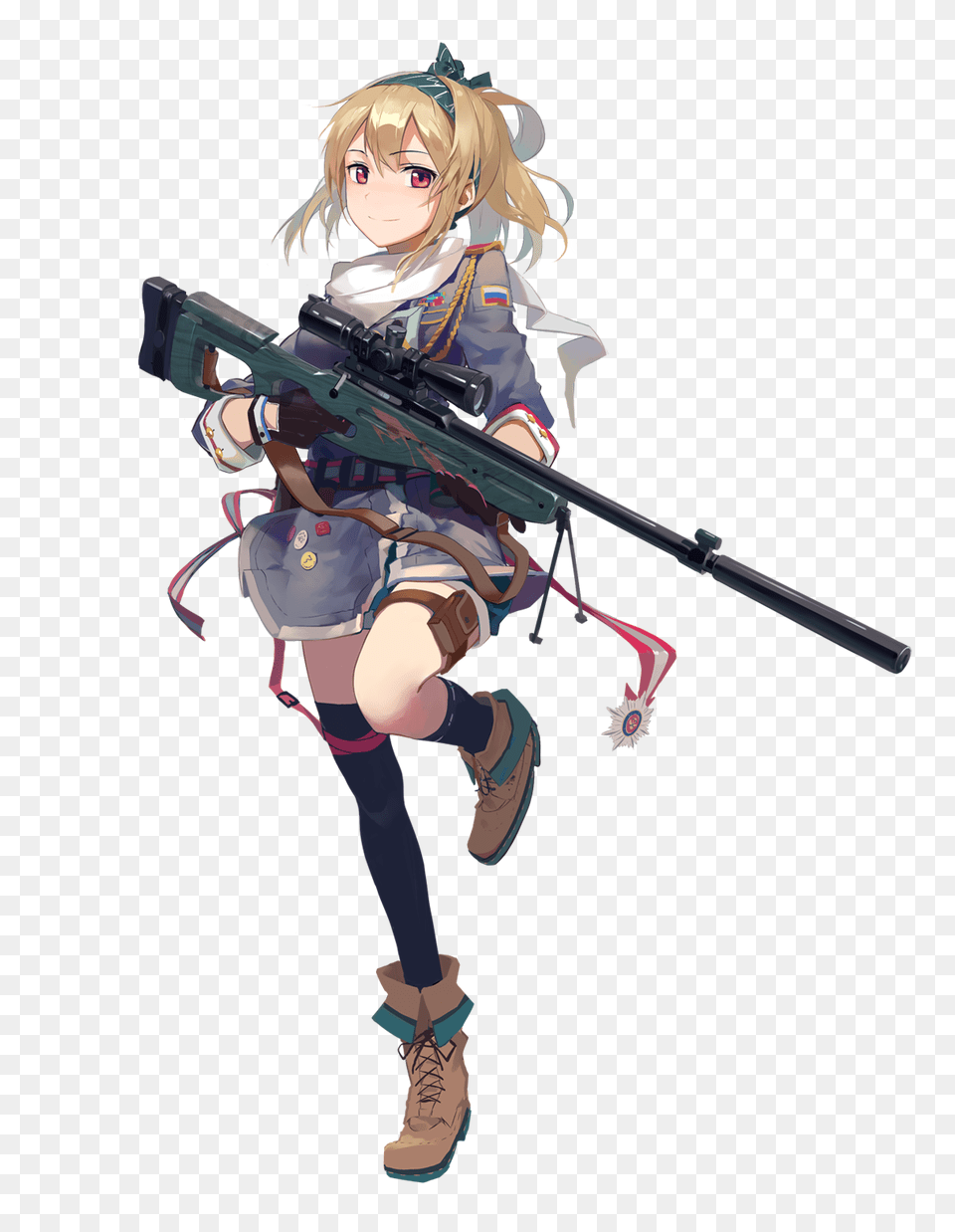 Anime Girl With Gun Glock Drawing Anime Girls Girls Frontline Sv, Weapon, Rifle, Publication, Firearm Free Png Download