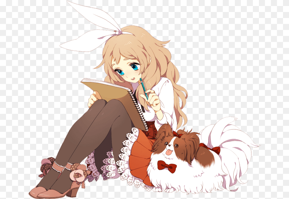 Anime Girl With Honey Hair, Book, Comics, Publication, Adult Free Transparent Png