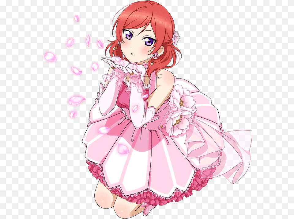 Anime Girl With Red Hair And Blue Eyes Live Love School Idol Valenyines, Book, Comics, Publication, Baby Free Transparent Png