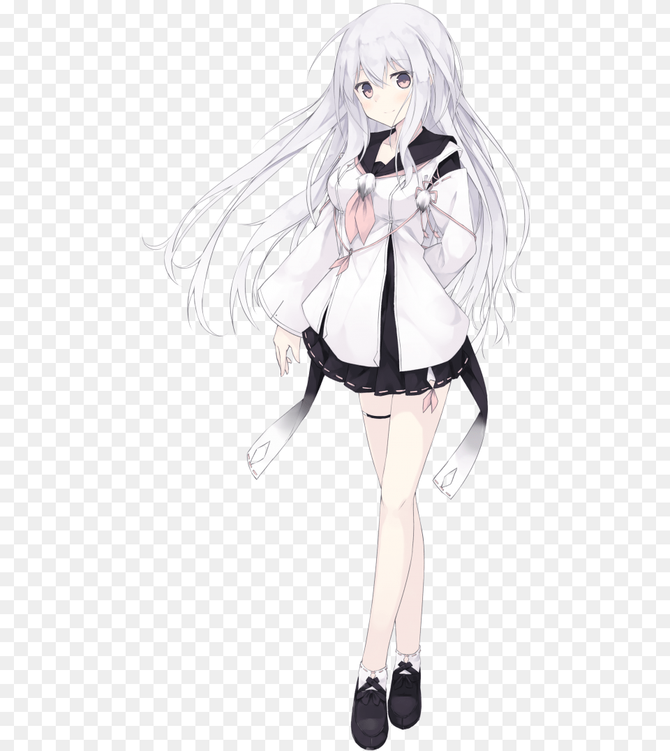 Anime Girl With Silver Hair And Green Eyes Full Body Anime Girl Standing, Book, Comics, Publication, Manga Free Transparent Png