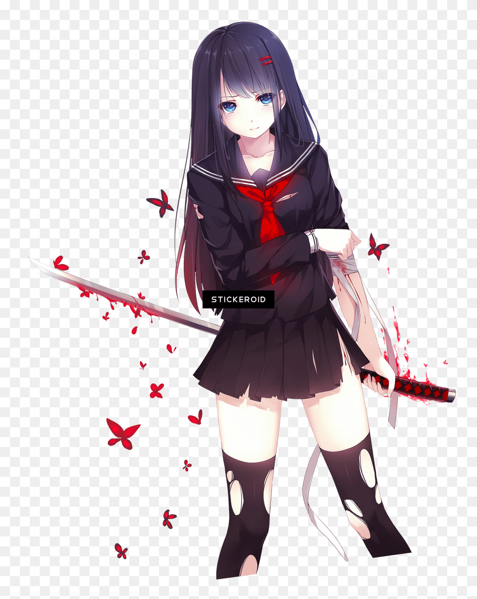 Anime Girl With Sword, Book, Publication, Comics, Person Free Png